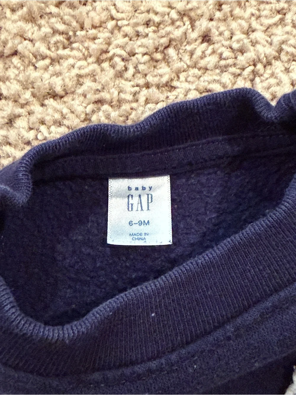 Baby GAP Navy Blue Sweatshirt & Sweatpants Set with Iconic Bear Patch 6-9M